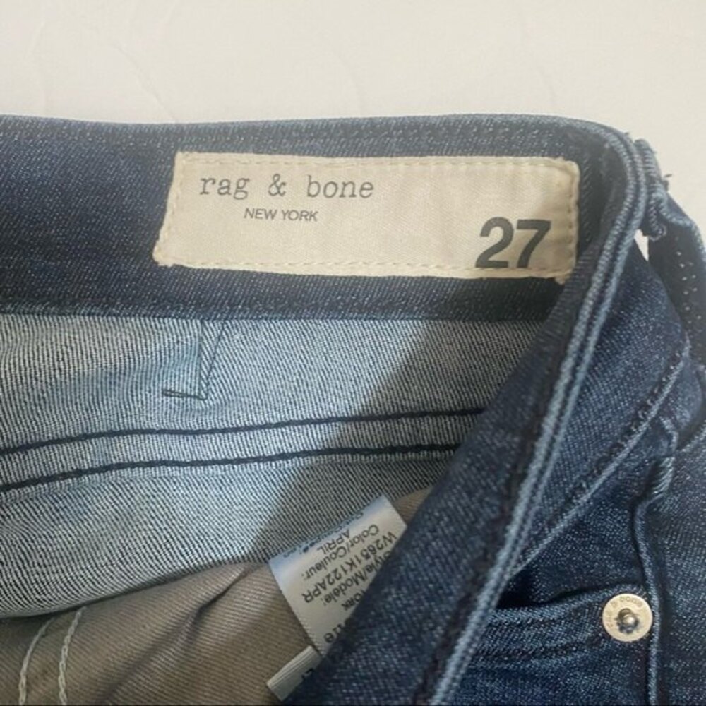 Rag & Bone Cate Dark Wash April Mid-Rise Ankle Skinny Size 27 - Picture 4 of 6